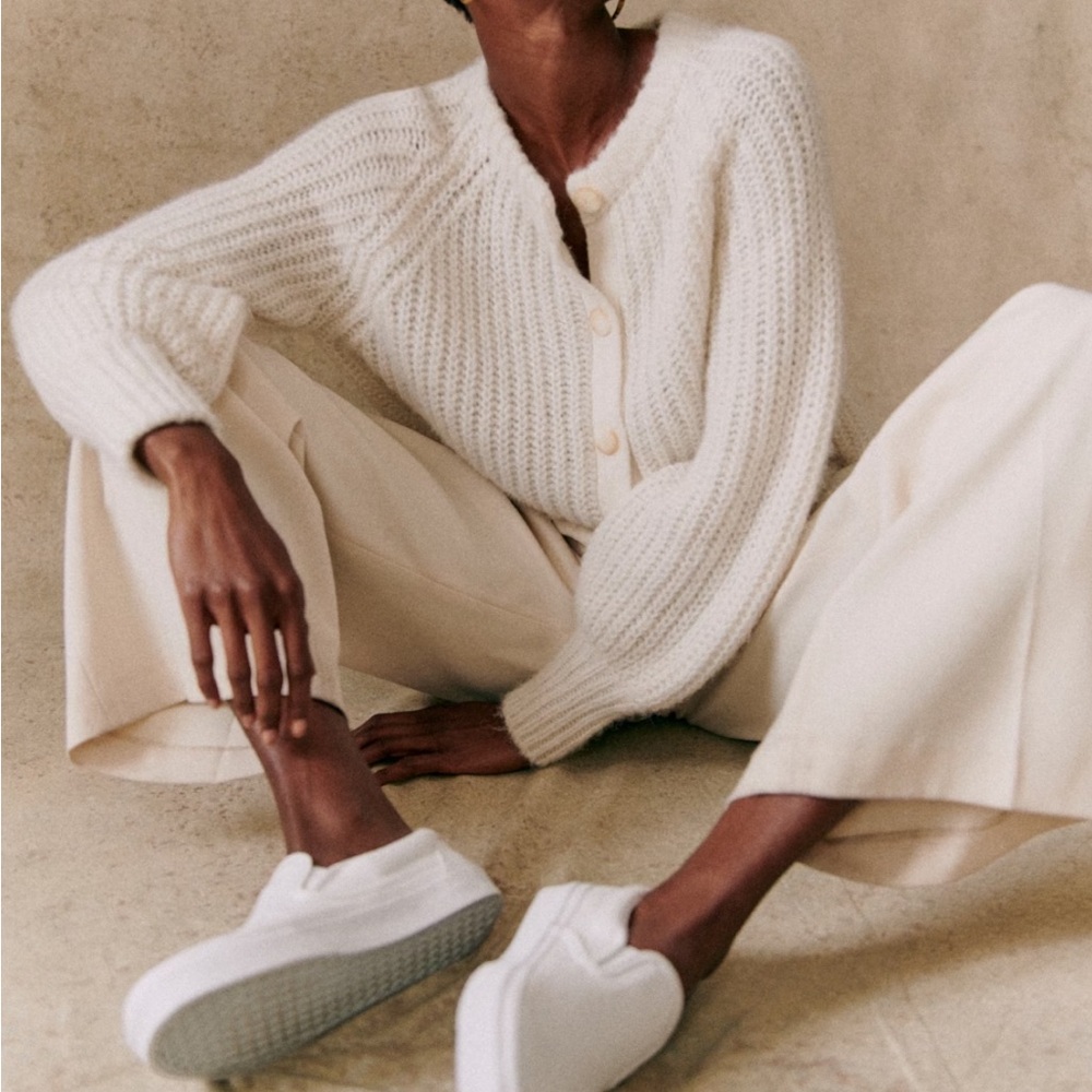 Sézane Ecru Emily Cardigan